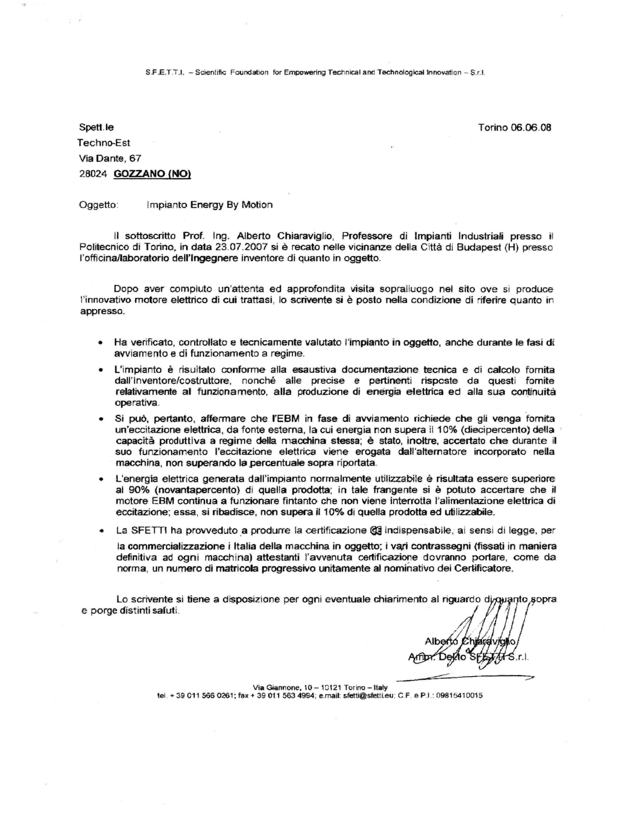 Statutory declaration Italy 1